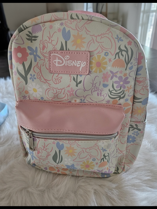Disney Other - Disney Pastel Floral Mini Backpack with Light Pink Pocket
